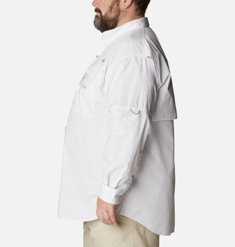 Men's Columbia PFG Bonehead Long Sleeve Shirts White | Plus Size CA-H053C